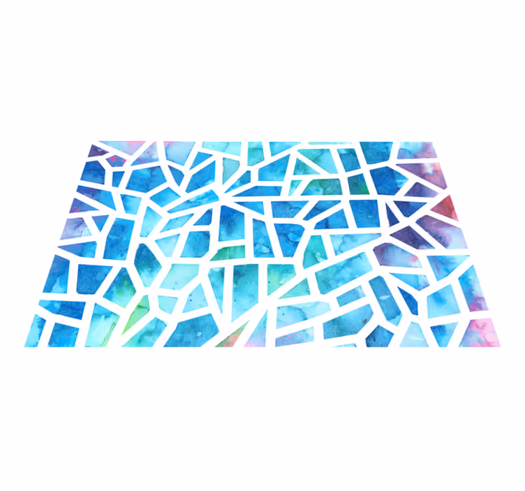Alfombra vinílica geométrica mosaico de vidrio triángulo - TenVinilo
