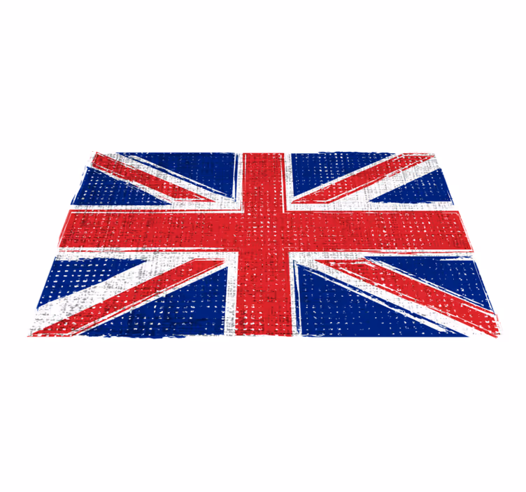 Alfombra vinílica geométrica bandera grunge del reino unido - TenVinilo