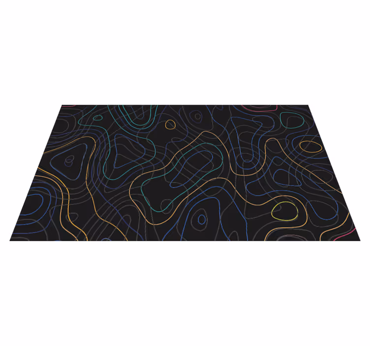 Alfombra vinílica geométrica formas multicolores - TenVinilo