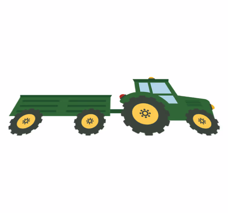 Alfombra vinílica infantil tractor y vagón verde - TenVinilo