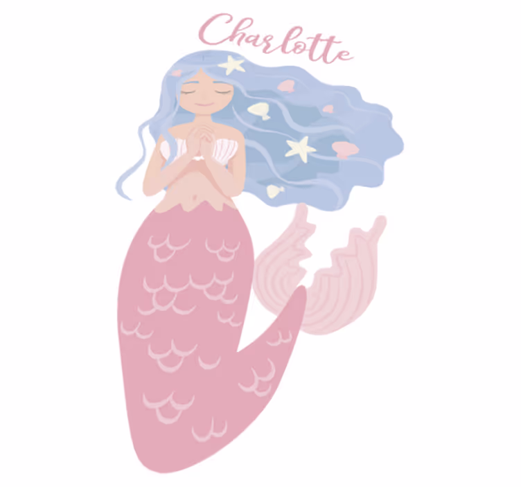 Alfombra vinílica infantil sirena de colores - TenVinilo