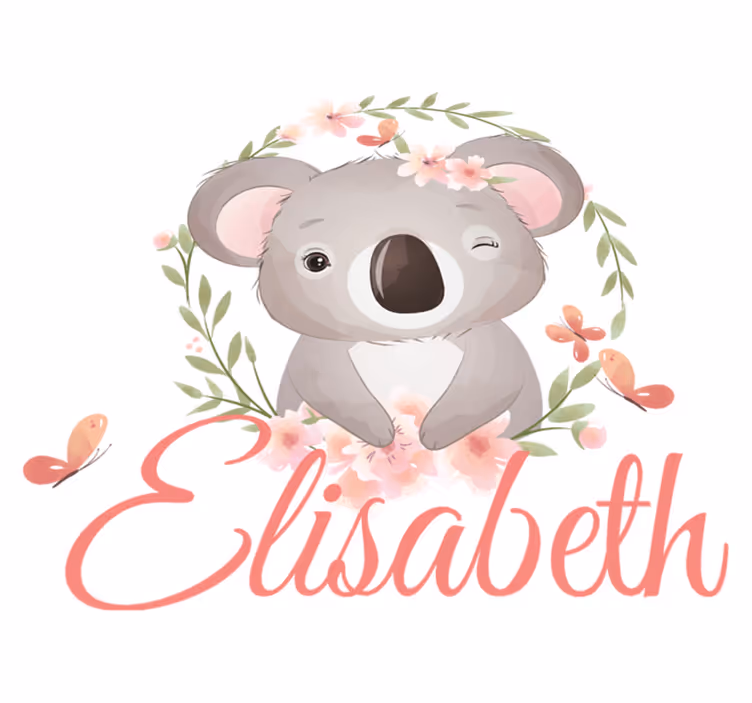 Alfombra vinílica infantil koala con nombre - TenVinilo