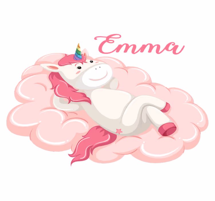 Alfombra vinílica infantil unicornio en la nube - TenVinilo