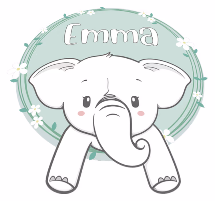 Alfombra vinílica infantil elefante nube - TenVinilo