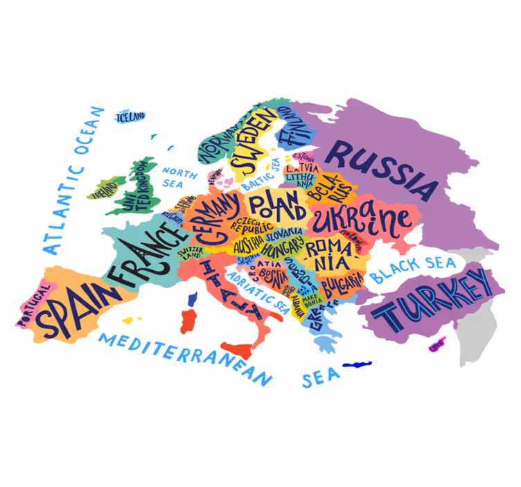 Alfombra vinílica infantil mapa de europa infantil - TenVinilo