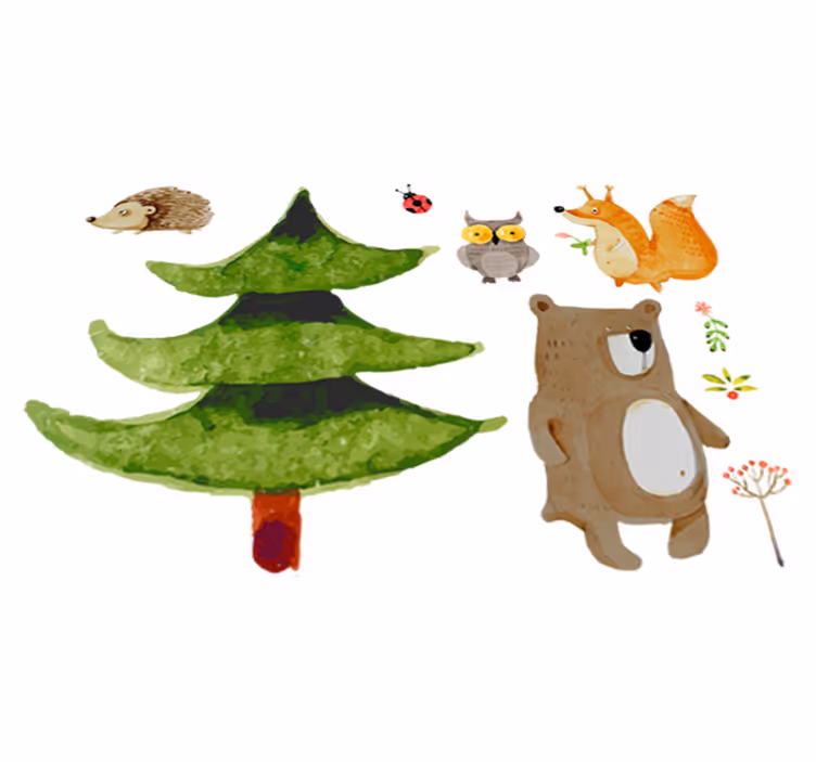 Alfombra vinílica infantil animales del bosque salvaje - TenVinilo