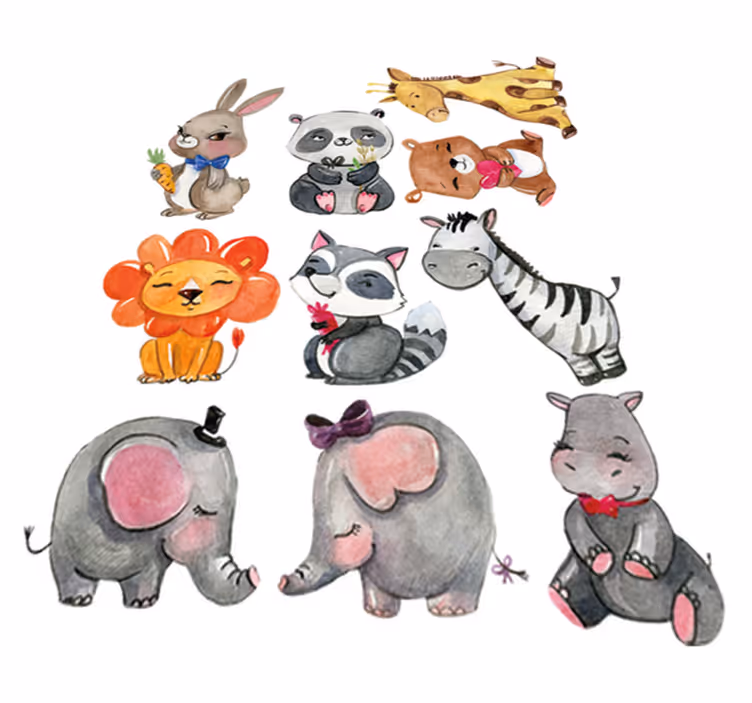 Alfombra vinílica infantil pegatinas de animales selva - TenVinilo