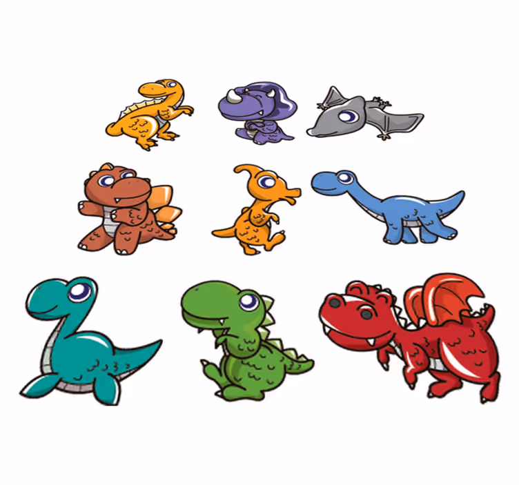 Alfombra vinílica infantil sticker dinosaurios bebés - TenVinilo