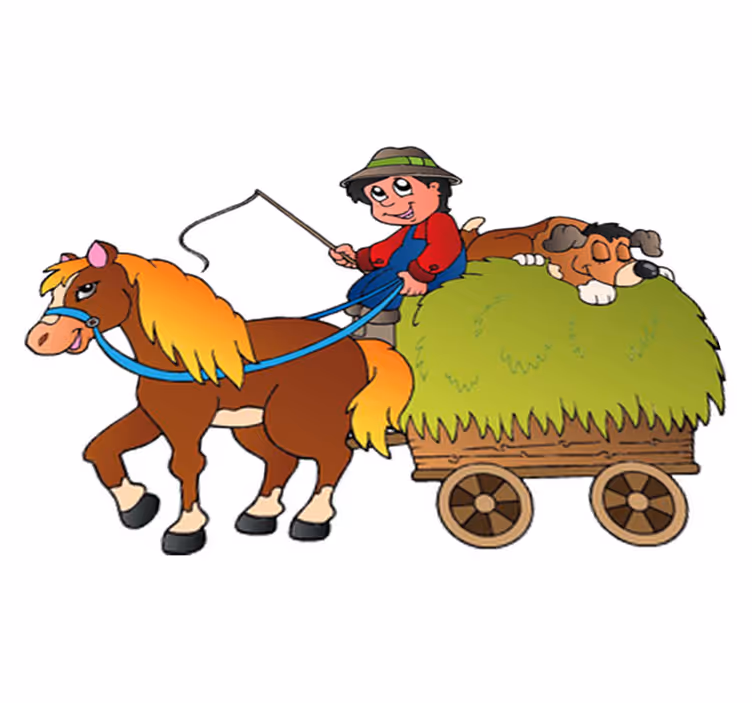 Alfombra vinílica infantil caballito mecedor con carro - TenVinilo