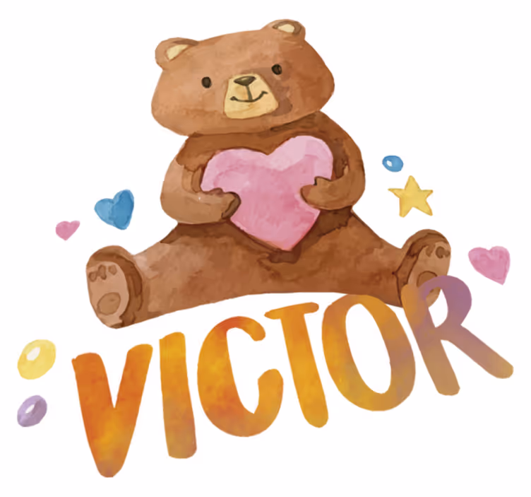 Alfombra vinílica infantil osito de peluche corazón - TenVinilo
