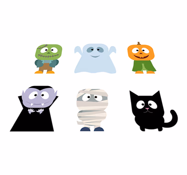 Alfombra vinílica infantil pegatinas monstruos halloween - TenVinilo