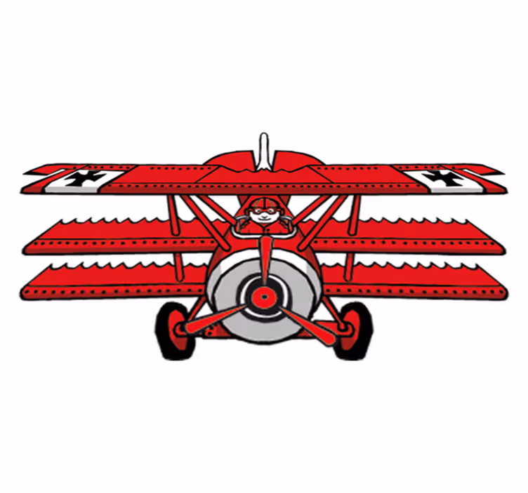 Alfombra vinílica infantil barón rojo cómic - TenVinilo