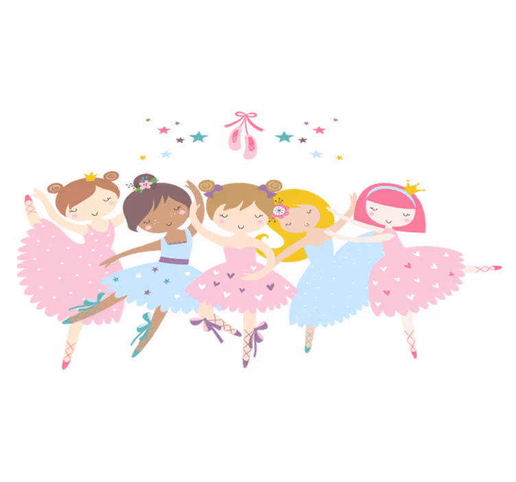 Alfombra vinílica infantil ilustración colorida de ballet - TenVinilo