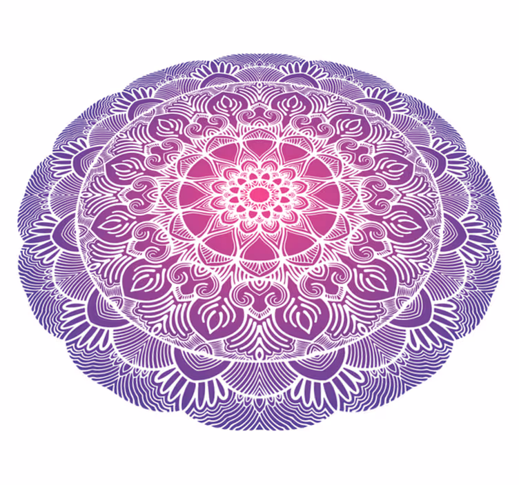 Alfombra vinílica dormitorio mandala flor de vida púrpura - TenVinilo