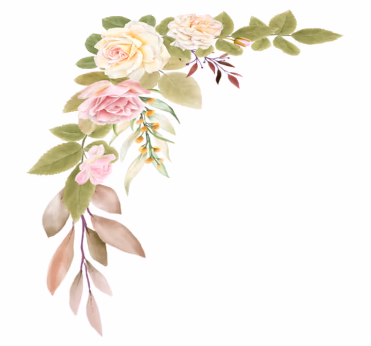 Alfombra vinílica dormitorio rosas blancas y rosas - TenVinilo