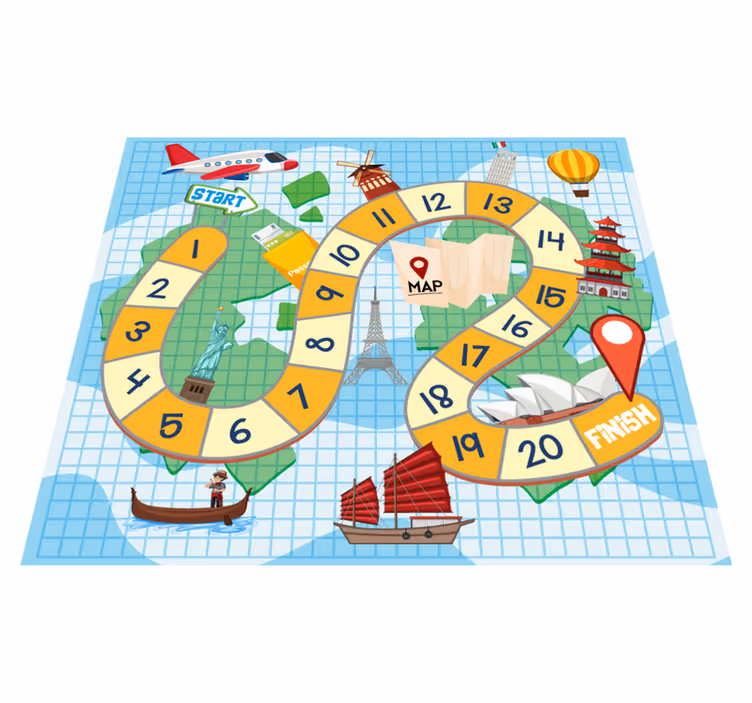Alfombra vinílica juegos mapa de tablero - TenVinilo