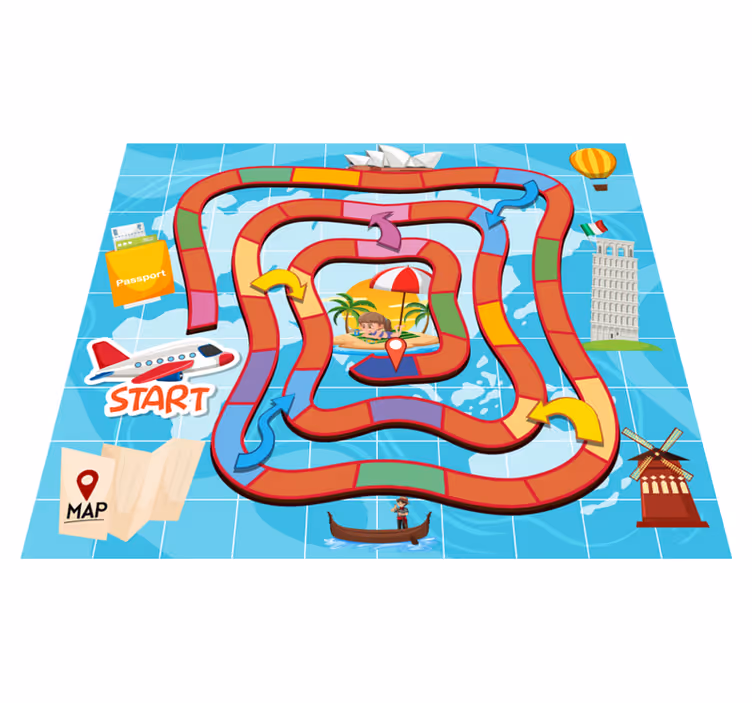 Alfombra vinílica juegos viaje de mesa - TenVinilo
