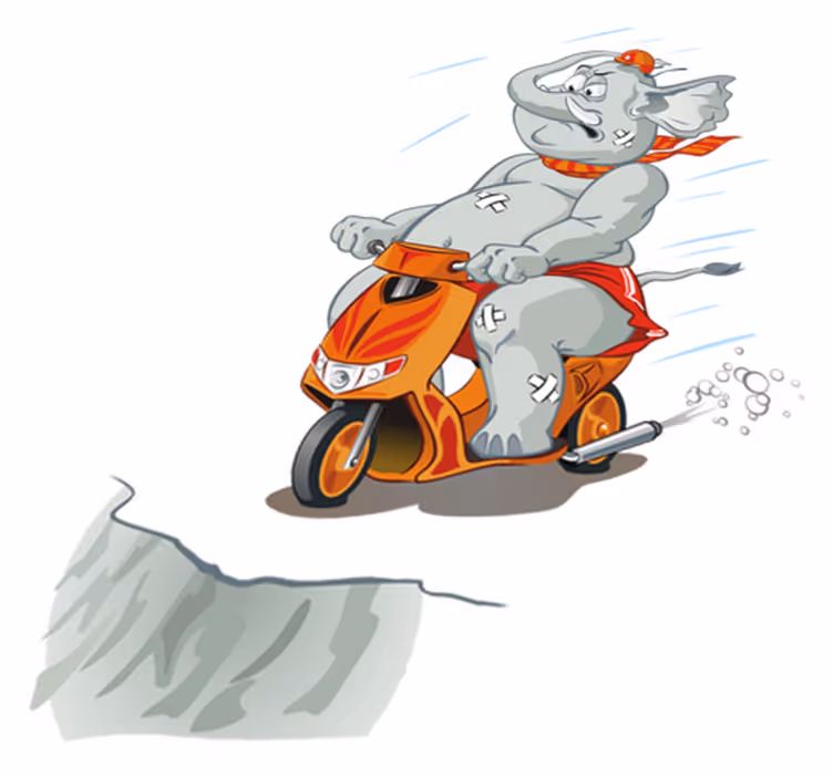Alfombra vinílica infantil elefante en moto - TenVinilo