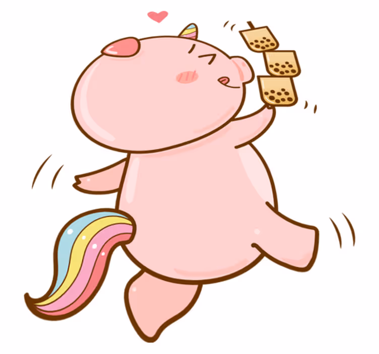 Alfombra vinílica infantil cerdito unicornio cartoon - TenVinilo