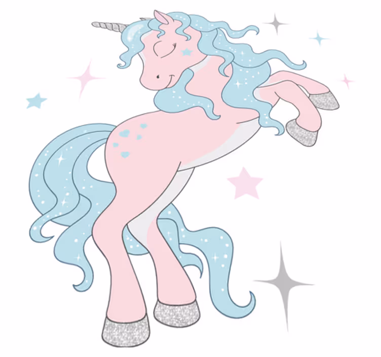Alfombra vinílica infantil patrón de unicornios brillantes - TenVinilo