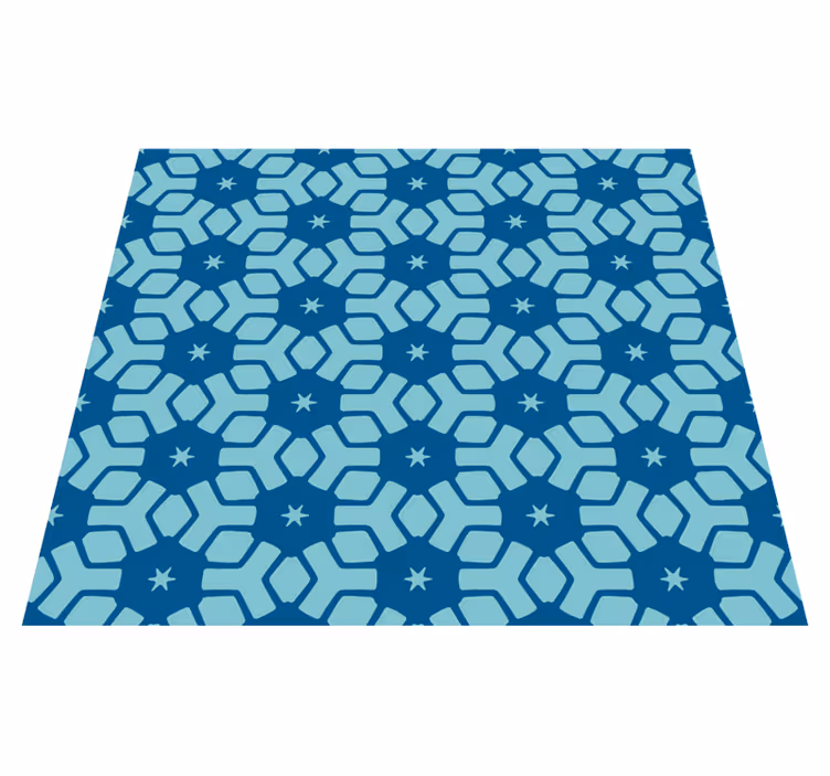Alfombra vinílica baño azulejos azules - TenVinilo
