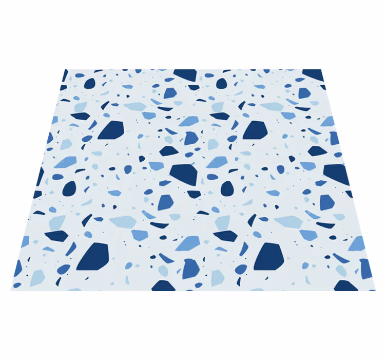 Alfombra vinílica baño terrazo azul - TenVinilo
