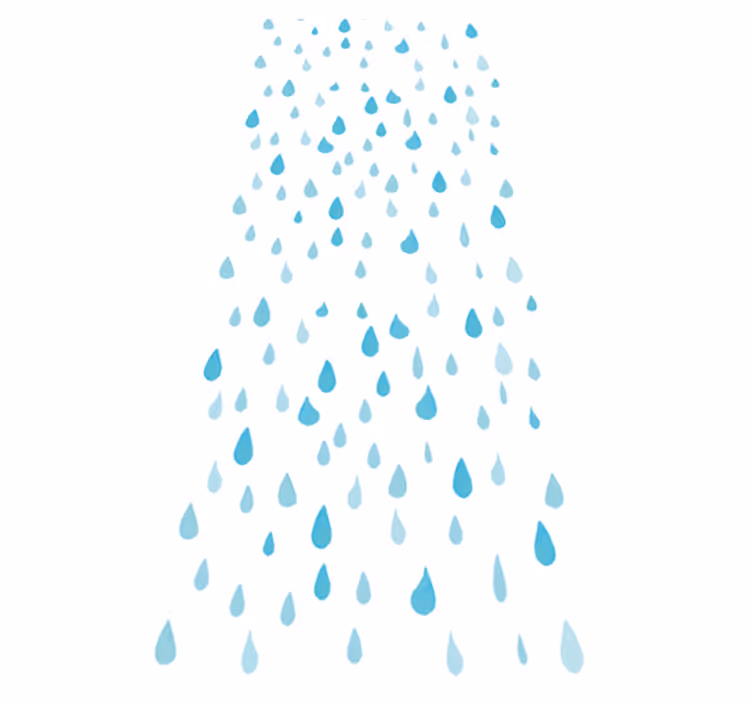 Alfombra vinílica baño gotas de agua azul acuarela - TenVinilo