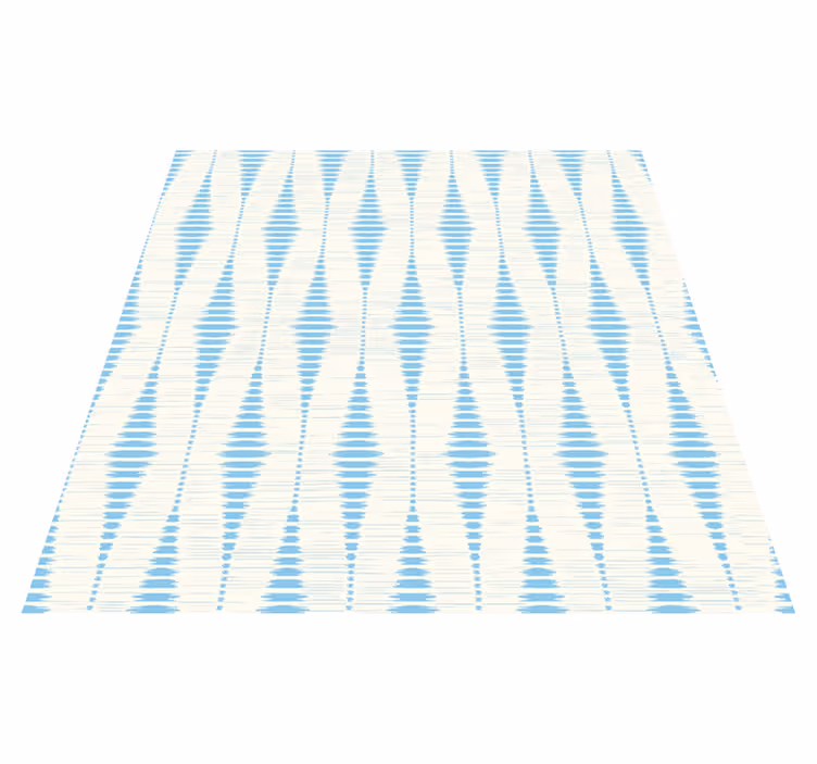Alfombra vinílica geométrica azul claro ikat - TenVinilo