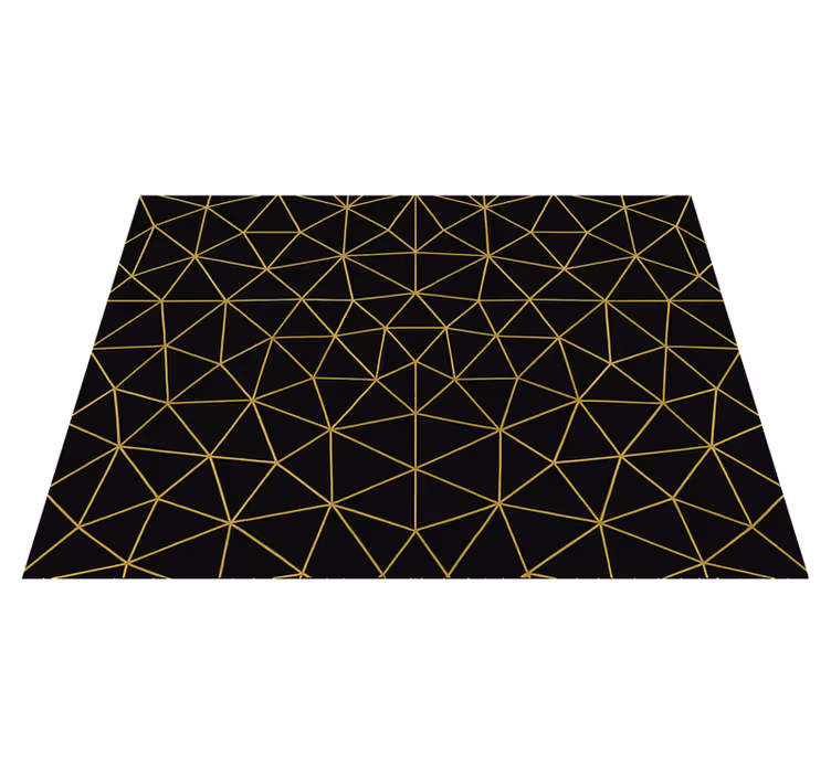 Alfombra vinílica geométrica red geométrica dorada midnight - TenVinilo