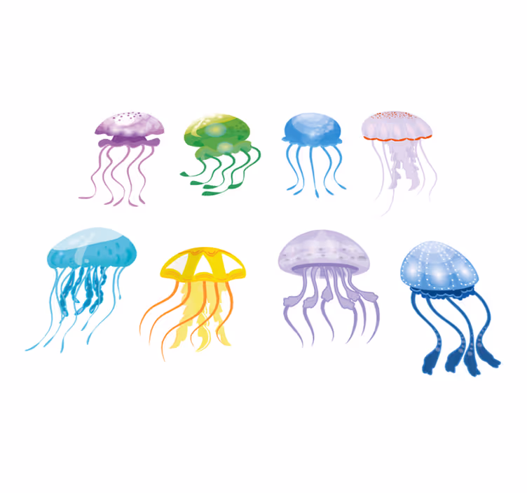 Alfombra vinílica baño colores de medusa - TenVinilo