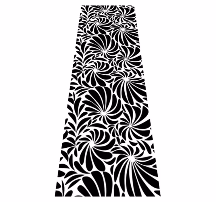 Alfombra vinílica baño hojas blancas - TenVinilo