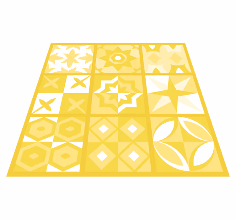 Alfombra vinílica baño amarillo iluminador - TenVinilo