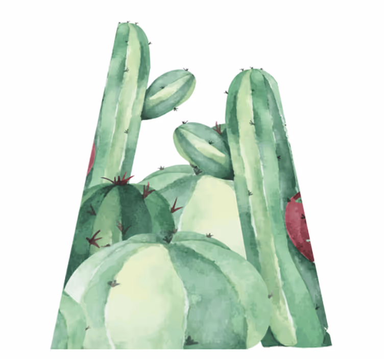 Alfombra vinílica baño plantas de cactus - TenVinilo
