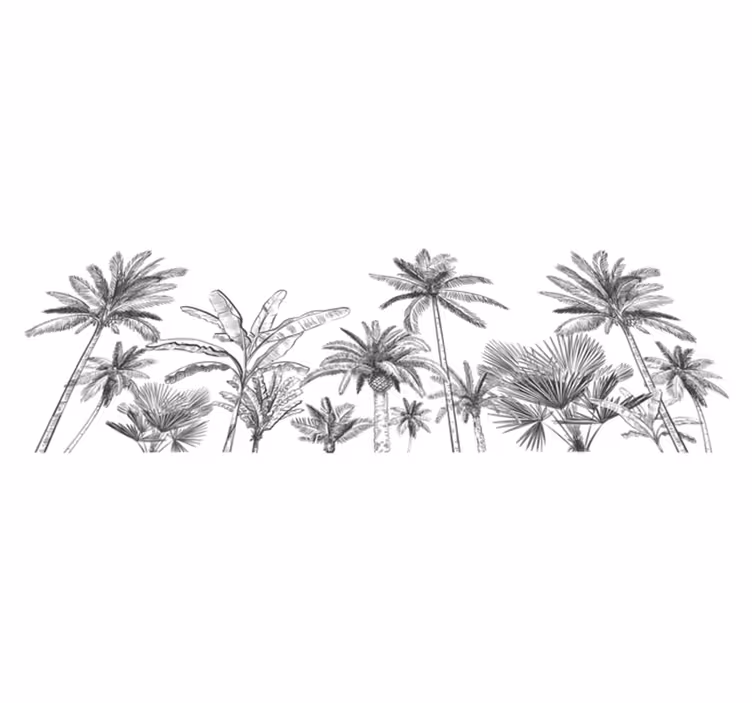 Alfombra vinílica baño dibujo de árboles tropicales - TenVinilo