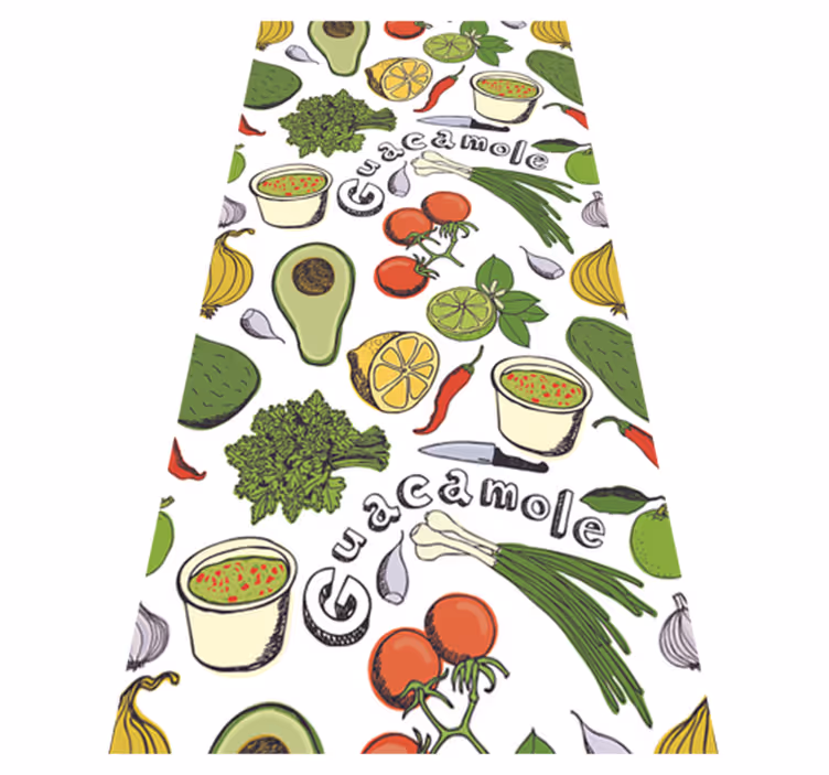 Alfombra vinílica cocina frutas mexicanas decorativas - TenVinilo