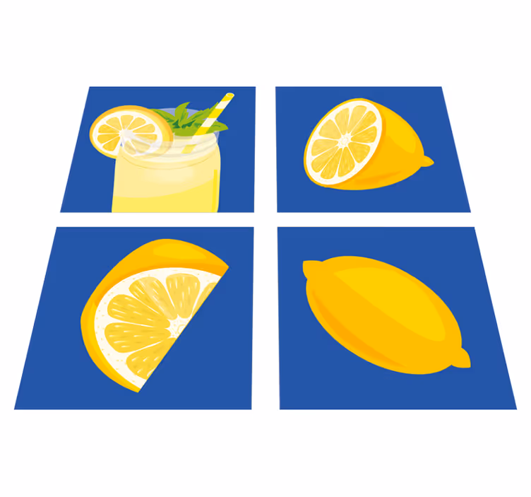 Alfombra vinílica cocina azulejos de jugo de limón - TenVinilo