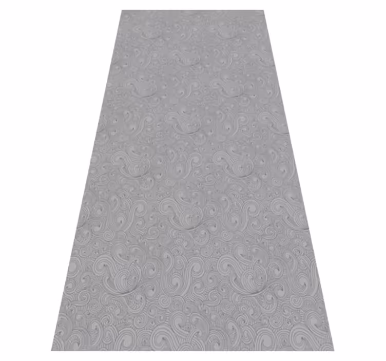Alfombra vinílica cocina patrón floral en tonos grises - TenVinilo