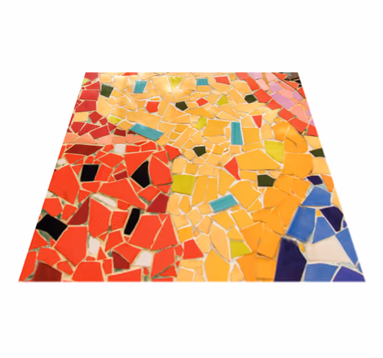 Alfombra vinílica cocina mosaico cerámico de colores - TenVinilo