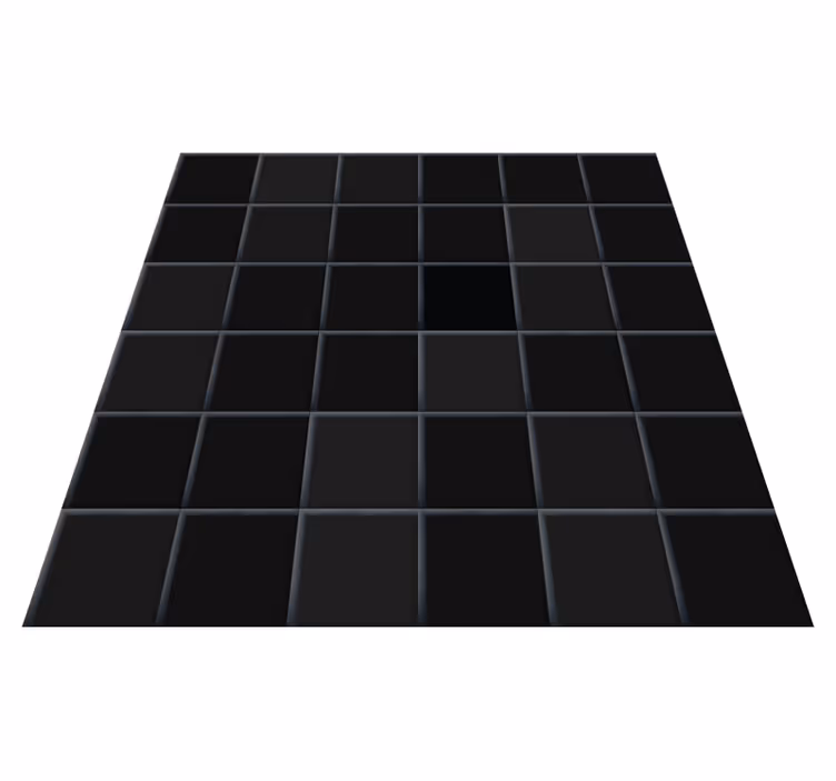 Alfombra vinílica cocina baldosas negras pequeñas - TenVinilo
