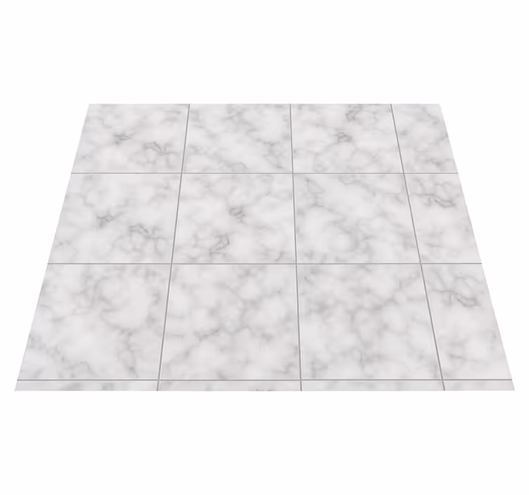 Alfombra vinílica cocina azulejo mármol blanco cuadrado - TenVinilo