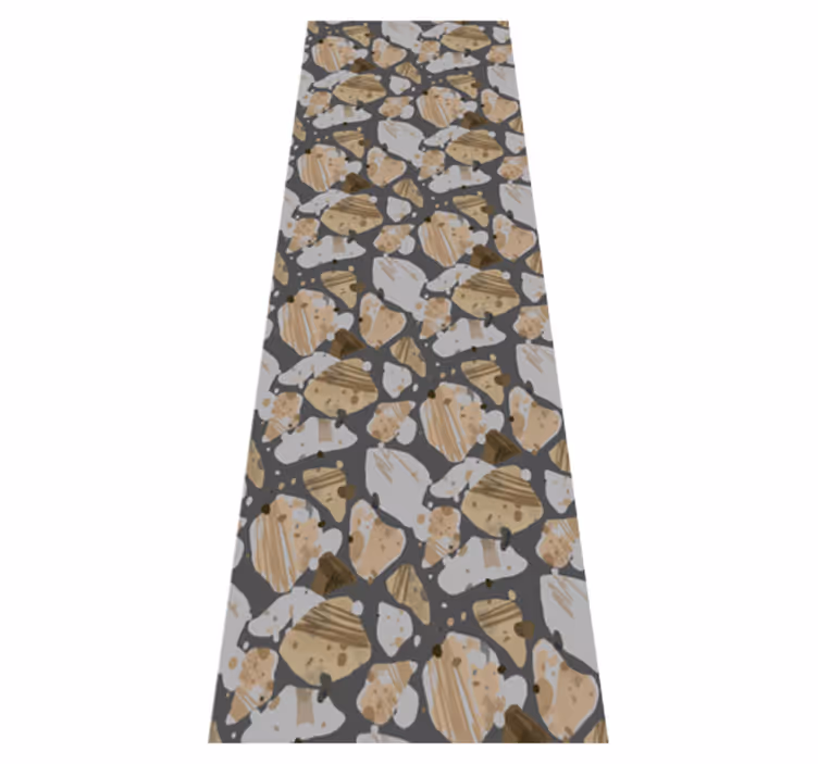 Alfombra vinílica dormitorio patrón cemento terrazzo - TenVinilo