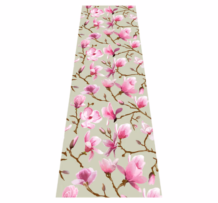 Alfombra vinílica dormitorio magnolia púrpura hermosa - TenVinilo