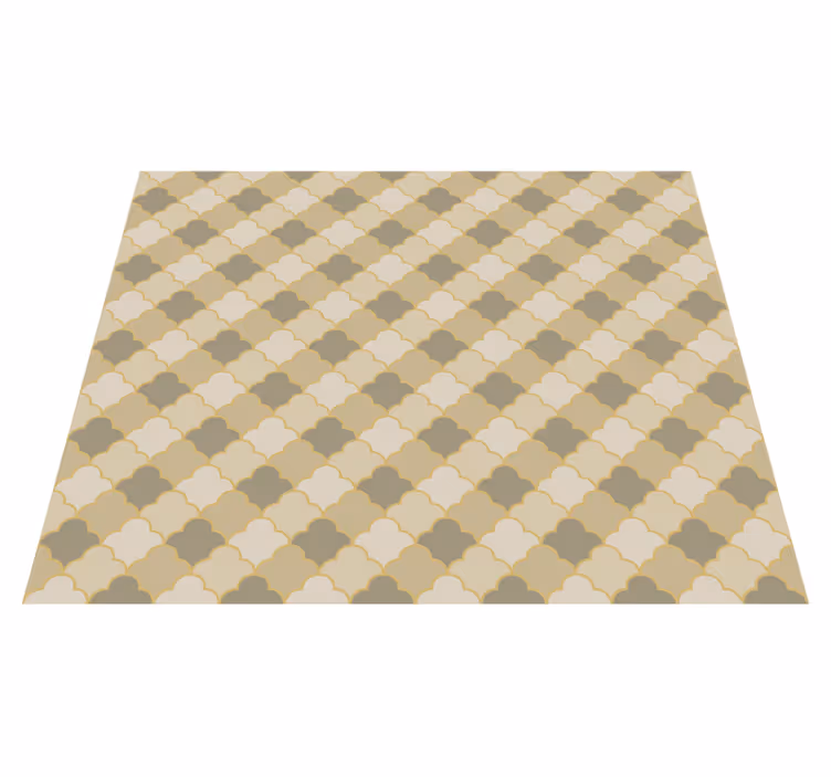 Alfombra vinílica dormitorio patrón art deco beige - TenVinilo