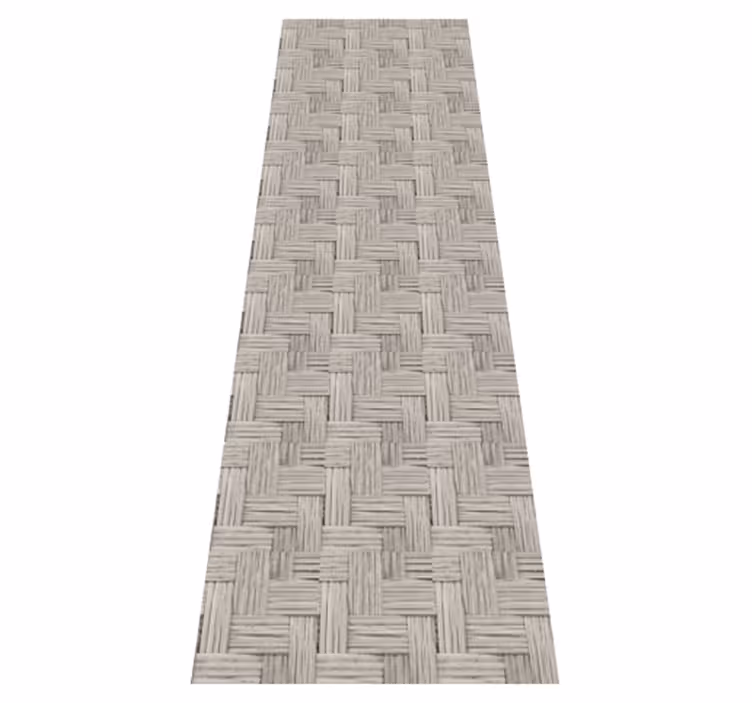 Alfombra vinílica oficina efecto mimbre gris hecho a mano - TenVinilo