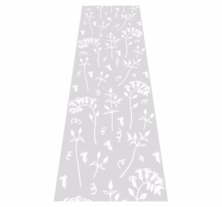 Alfombra vinílica oficina flores dibujadas - TenVinilo