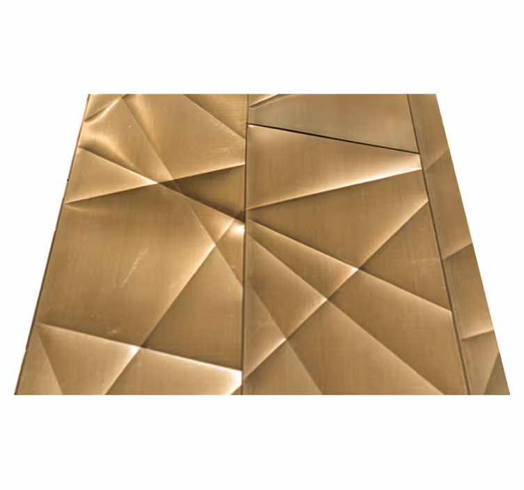 Alfombra vinílica oficina textura poligonal 3d dorada - TenVinilo