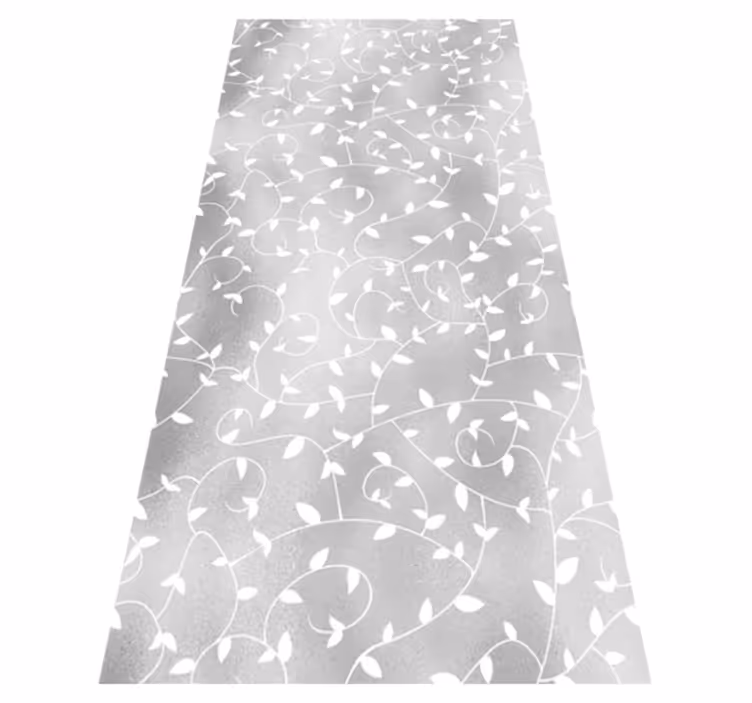 Alfombra vinílica oficina ramas blancas y plateadas - TenVinilo