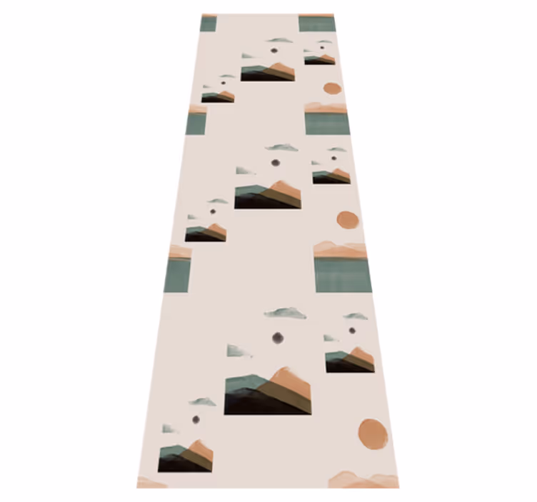 Alfombra vinílica oficina montañas abstractas - TenVinilo