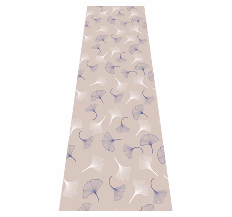 Alfombra vinílica oficina hojas de ginkgo crema - TenVinilo
