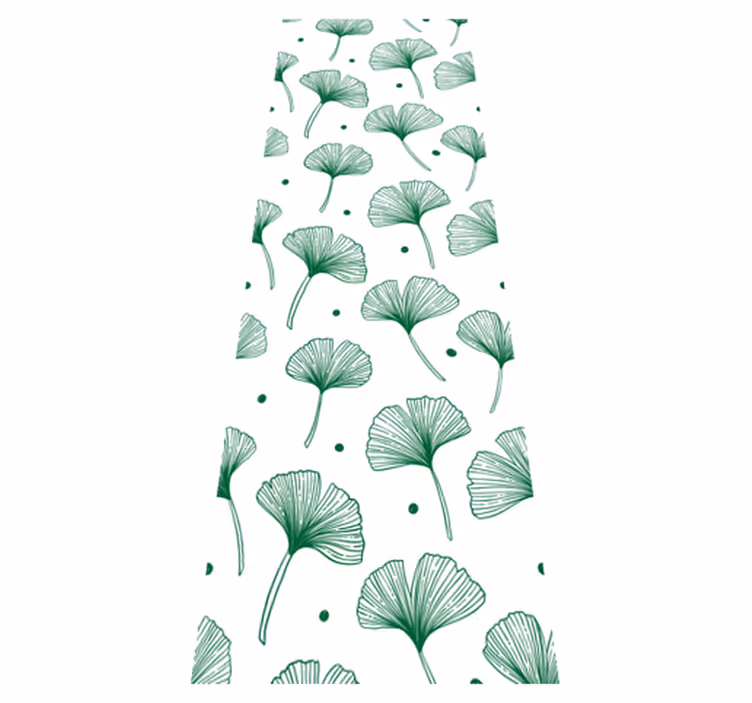 Alfombra vinílica oficina hojas verdes de ginkgo - TenVinilo